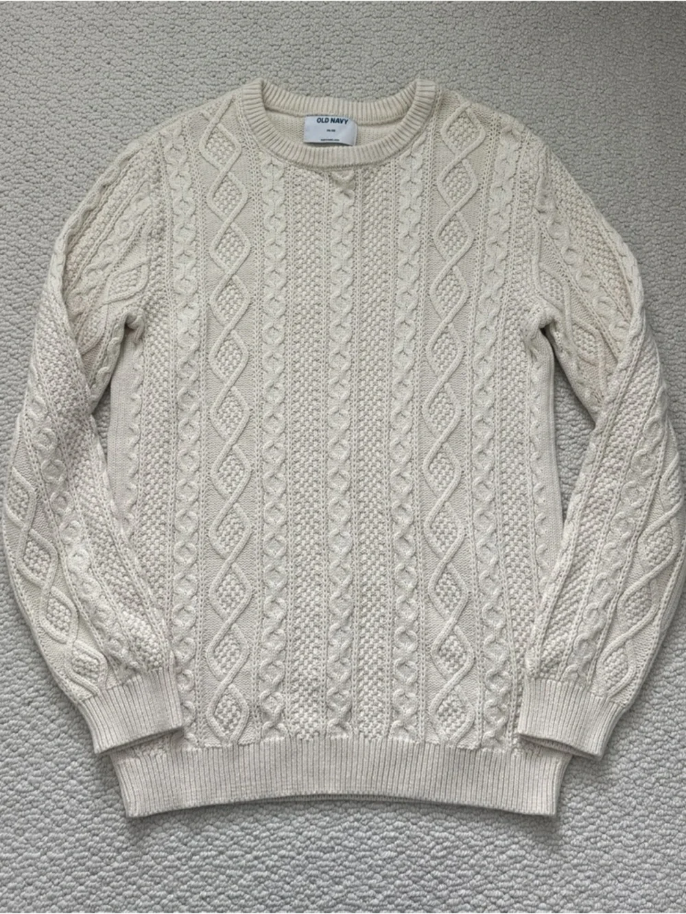 Old Navy Cream Cable Knit Pullover Sweater